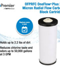 Radial Flow Carbon Block Filter Cartridge 20-Micron That Cuts Chlorine Taste And Odors, delivers clean water for whole-house
