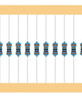 Image of 1/4W Metal Film Resistor Assortment Kit With Fifty Values From 0 Ohm To 10 M Ohm, One Percent Tolerance, Common Fixed Resistors For Prototyping.