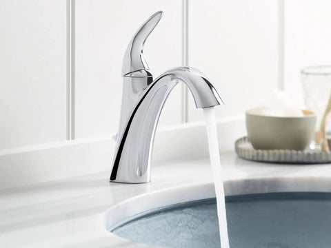 Alteo Single Handle Bathroom Sink Faucet For Single Hole Or Centerset Install, Includes Metal Drain, Polished Chrome Finish