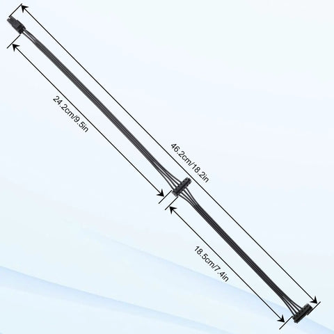 ATX 4 Pin To Dual SATA Power Adapter Cable 18 Inch Length Splitter For PC Drives, 46.2cm length shown