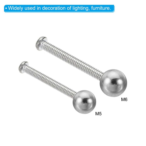 M6x42mm Ball Nuts Knob Hollow Female Thread 304 Stainless Steel Round Blind Hole Screw Cap Cover for Lighting and Machinery Diy