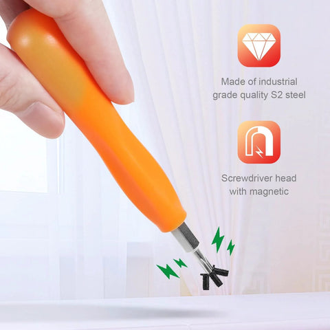 Close-up of Doorbell Screwdriver Replacement Kit with Torx T6 and T15 Bits with ergonomic handle and magnetic tip.