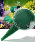 Close-up of Two Pack Garden Seed Dispenser Sower Planter Dial With Five Settings For Precise Clump Free Sowing, green tool.