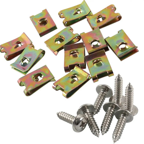 Spring Type U Clip Nuts And Speed Fastener Kit Holds 200 Silver Bumper Retainers Plus Trim Clips Made For Fast Garage Swaps And Diy Car Repairs Giving You Rigid Snap Lock Performance And Zero Frustration Install On Everyday Drives Right Now