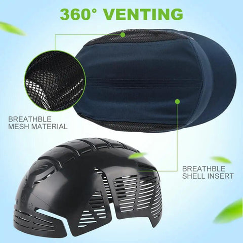 Bump Cap Safety Hat With Reflective Stripes Baseball Cap Style Hard Hat showcasing breathable mesh material and shell insert