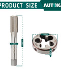 Heavy Duty HSS 5/8-24 UNEF Right Hand Thread Tap And Die Set For Metalworking dimensions shown with measurements