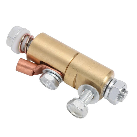 Heavy Duty 500A Brass Welding Ground Clamp With Rotating Device And M10 Hole Diameter showing brass body and copper contact details.