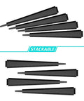 Adjustable Plastic Shims And Table Wedges For Furniture Leveling, stackable black wedges for stabilizing furniture and cutting to size.