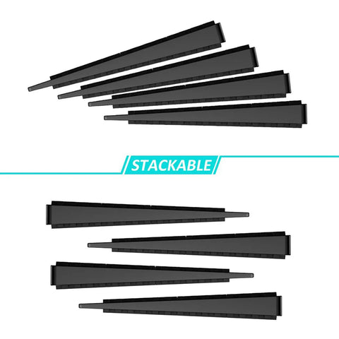 Adjustable Plastic Shims And Table Wedges For Furniture Leveling, stackable black wedges for stabilizing furniture and cutting to size.