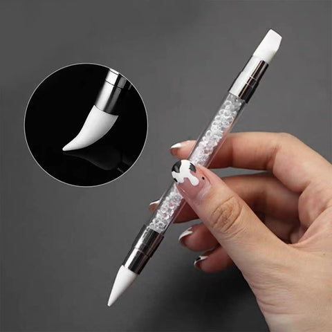 5 Piece Nail Art Sculpture Pen Set Dual Tip Silicone Tools For 3D Design Carving Drawing And Shaping Flexible Silicone Brushes