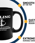 11oz Black Sailor Themed Coffee Mug For Boaters And Boat Captains Funny Lake Gift Sailor Gifts For Sailors Sea Lovers Drinkware