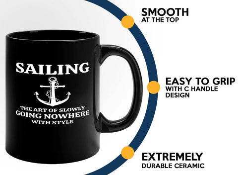 11oz Black Sailor Themed Coffee Mug For Boaters And Boat Captains Funny Lake Gift Sailor Gifts For Sailors Sea Lovers Drinkware