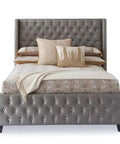 Five Meter Upholstery Tack Strips Featuring Nine Point Five Millimeter Nickel Finished Heads And Included Single Nails For Slick Furniture Makeovers And Dope DIY Home Upgrades on a tufted bed with decorative pillows.