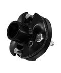 Universal Steering Rag Joint Coupler Solid Billet Steel Dead On Zero Slap Flex Shaft Adapter close-up view of 3/4 30 spline fitting.