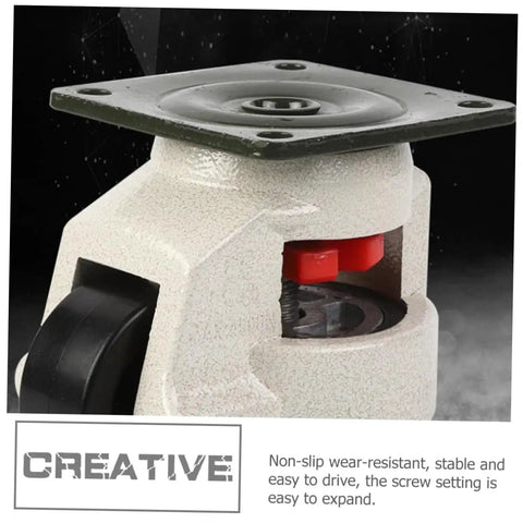 Beefy Heavy Duty Swivel Leveling Casters Wheels Set With Adjustable Feet 4 Pack 60mm Flat Plate Industrial Workbench Castors top view