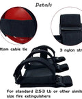 Heavy Duty Fire Extinguisher Mount For Roll Bar With Adjustable Straps and Holder Details