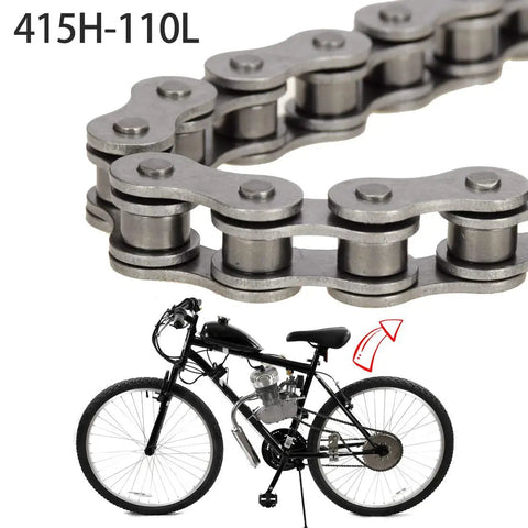 415 Chain 110L Links Beefed Up Heavy Duty Dirt Bike Chain For 2 Stroke Engines 49cc 60cc 66cc 80cc Motorized Bicycles with bike detail