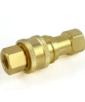 Quarter Inch NPT Quick Disconnect Hydraulic Coupler With Brass Body And Stainless Steel Valve Built To Last Heavy Duty Dust Caps ISO 7241 B