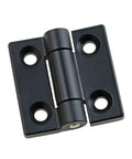 Black zinc-alloy door hinge with torque damper, 1.0 N.m, 1 piece