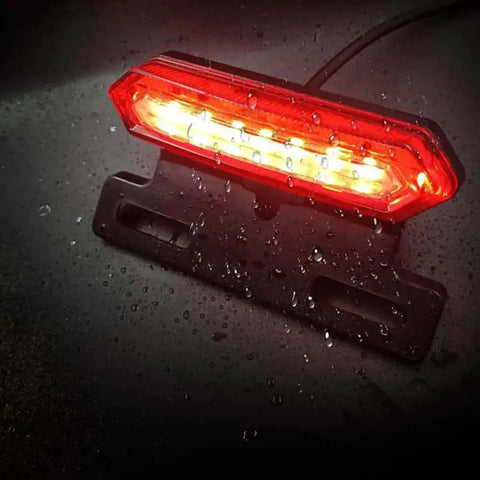 3 In 1 Ebike Tail Light For 36V 48V 60V Bikes Waterproof Rear Light With Brake Turn Signal And Running Light in rain