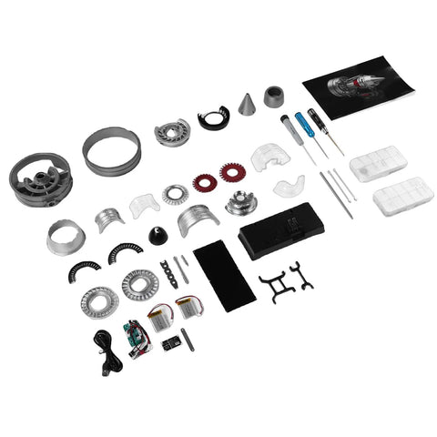 Turbofan Engine Model Kit 1 12 Scale Crafted From Aluminum And Zinc Alloy With Over 300 Parts For Realistic Assembly And Dynamic Display.