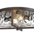 13 Inch Hammered Glass Flush Mount Ceiling Light In Dark Bronze Finish For Kitchen Dining And Hallway Must Have Modern Close To Ceiling Fixture With Antique Vibe, Cozy Warm Glow And Easy Install