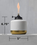 Adjustable Flame Glass Votive Table Top Torch For Outdoor Yard Patio And Deck, Refillable Flame Control, 6.75 Inch Gold Dipped