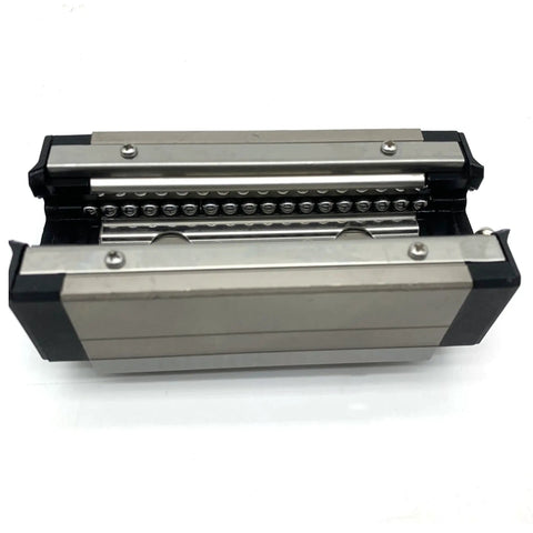 Beefy Heavy Duty Linear Guide Block Set HSR20R Series with rails and carriage for CNC machines and 3D printers, top view.