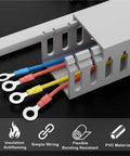Open Slot Cable Management Raceway Kit 50 Pcs Cuttable Wire Ducts For Home Office Server Rack Wiring showing PVC ducts with wires
