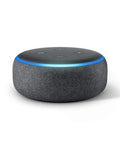 Hella Compact Smart Speaker With Alexa Built In Drops Kickass Soundwaves Smooth For Cozy Rooms Stereo Pairing Ready Charcoal Shell, compact design