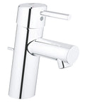 Concetto Single-Hole One-Handle Bathroom Faucet Chrome Finish S-Size 1.2 GPM Drip-Free Ceramic Disc Valve Brass Body Angled Spout