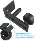 Sliding Barn Door Floor Guide With Eight Setup Options For Bottom And Wall Mounted Applications Adjustable Roller Flush Bottom Hardware Easy Assembly Made From Solid Carbon Steel With Powder Coating And A POM Nylon Roller For Quiet Smooth Sliding.