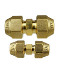2 Pack Copper Pipe Extension Joint Connectors For Air Conditioning Lines Quick Connect Flare Nut Adapters For Three Eighths Inch And One Quarter Inch