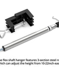 Heavy Duty Adjustable Rotary Tool Stand With Telescopic Flex Shaft Mount And Beast Mode Bench Clamp, showing steel rod and clamp details.