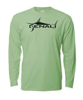Men's UPF 50+ ProtectUV Mega Solar Long Sleeve Shirt with Melanoma Foundation Seal, Green Tea, front view, lightweight