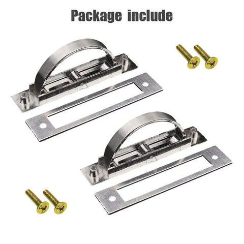 2 Pack Stealthy Invisible Cabinet Drawer Handle 180 Degree Rotating Hidden Concealed Grip Pulls with screws, zinc alloy