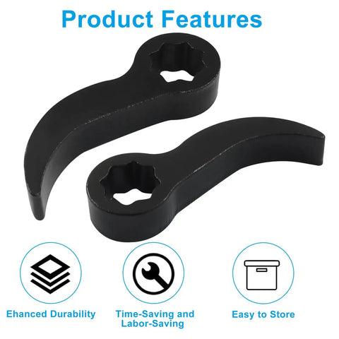 Two Pack Pry Bar Wrench Adapter Heads For Half Inch Drive Ratchet Adjustable Angle With 8 Point Square Drive