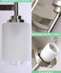 Two Pack Modern Sconces Wall Lighting Brushed Nickel Vanity Fixtures With Frosted Glass Shades For Porch Bedroom Hallway Sleek Durable Metal Bathroom Vanity Lights Soft Glow