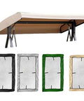 Heavy Duty Swing Chair Canopy Replacement Top Cover For 2/3 Seater Garden Swing Patio Seat Waterproof Windproof Rip Proof 210D Oxford Cloth Beige 84x48x9 Inches Easy To Install And Store Durable Tear Resistant Outdoor Patio Accessory showing canopy top with frame and color options