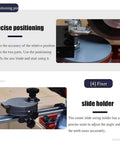 Pro Shop Saw Blade Sharpener And Precision Gear Grinder With Water Cooled Electric Angle Mill Rig For Carbide Tipped Woodworking Cutters Built Tough Iron Frame Grinds Flat Tames Dull Teeth Up To 700Mm positioning pin and slide holder for precise blade adjustment