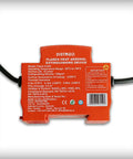 Auto Trigger Aerosol Fire Suppressor for Electrical Cabinets and Control Panels Zero Wiring Required Compact Heat Activated Extinguisher Stops Blazes in Seconds, showing specifications on an orange aerosol device.
