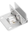 Rock Solid Heavy Duty Stainless Steel Glass Door Hinge With Non Slip Gasket And Anti Scratch Pads secure cabinet clamp kit for swinging panels.