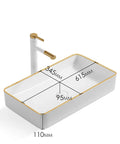 Clean As A Whistle Rectangular Ceramic Vessel Sink Built Tough For Daily Wear Fits Standard Counters with dimensions 615 x 345 x 110 mm.