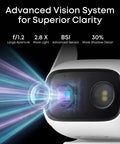 Wired Security Camera With 360 Degree Pan And Tilt, Indoor Outdoor Weatherproof IP66 featuring advanced vision system, close-up view.