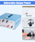Portable Jewelry Spot Welder Kit With Automatic Welding Machine, 30 Amp, Foot Pedal Precision showing control knobs and switch