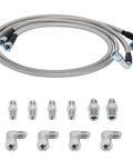 Killer 6AN Transmission Cooler Hose Kit 52 Inch Stainless Steel Braided PTFE Oil Lines with various fittings.