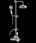 Premium Wall Mount Exposed Thermostatic Shower System With Slick Polished Nickel Finish Includes Adjustable Handshower Set