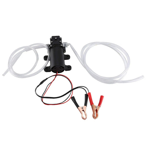 Jiawu 12V Electric Oil Extractor Pump Kit For Car Engine Drain Suction Transfer With 60W Motor And 5L Min Flow Rate Easy Battery Clamps For Quick Fluid Exchange Hydraulic Pump Tool