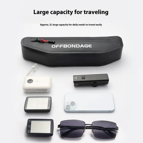 Slim Under Top Tube Bike Frame Bag For Road Riding And Bikepacking, 2L Waterproof Storage alongside travel essentials