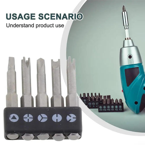 Special Shaped Screwdriver Bit Set With Chrome Vanadium Steel For Repairing Electronics Game Consoles And Toys Includes 50mm Triangle U Y Security Bits Driver Tools Kit Perfect For Tough Jobs, 5-bit set with electric screwdriver